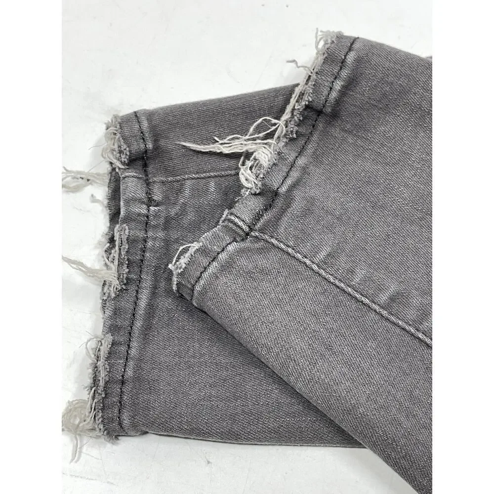 Madewell High Rise Skinny Jeans Womens Size 27 Gray Denim Raw Hem Cotton Blend
